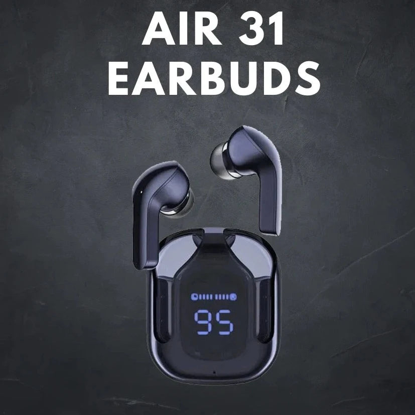 AIR 31 EARBUDS WITH SILICON COVER TOUCH SPORTS WATERPROOF V5.3 - Global bazar
